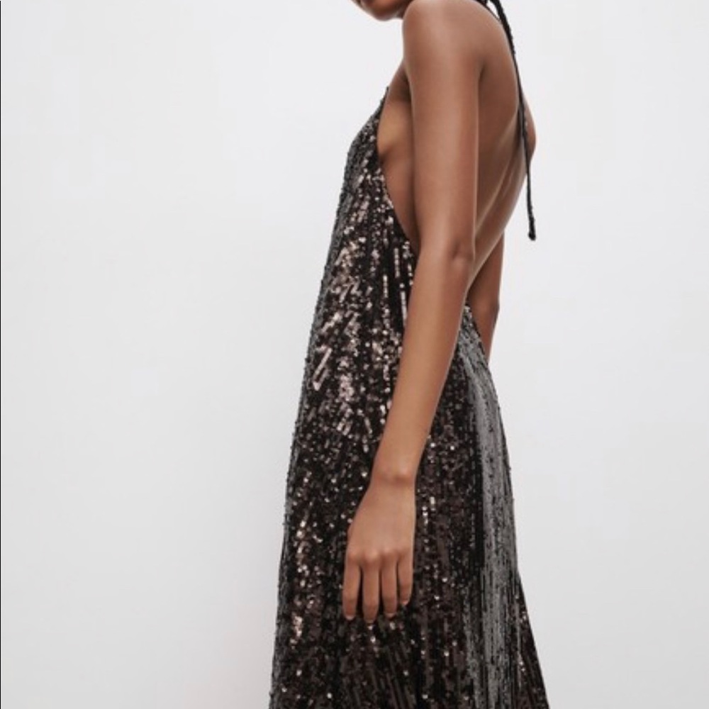 Zara brown sequin dress